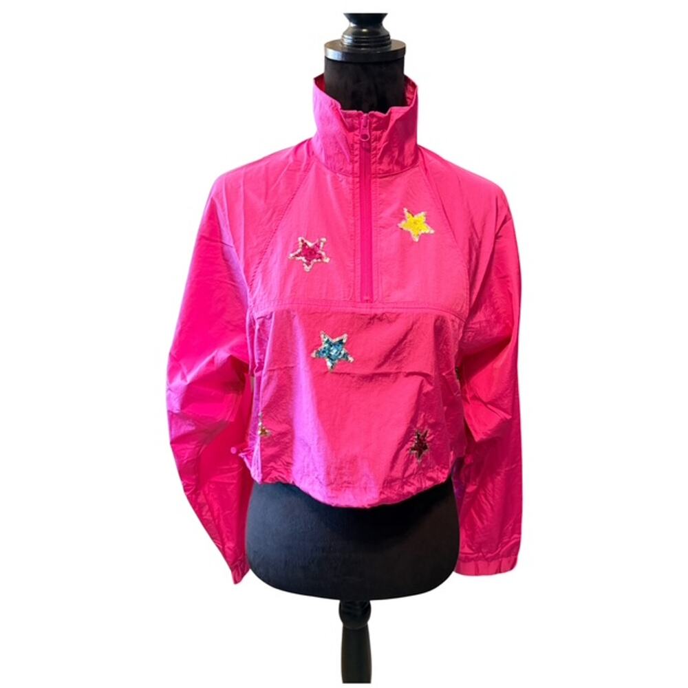 Peach Love - Pull Over Jacket with Sequin Stars - Large - Picture 2 of 8